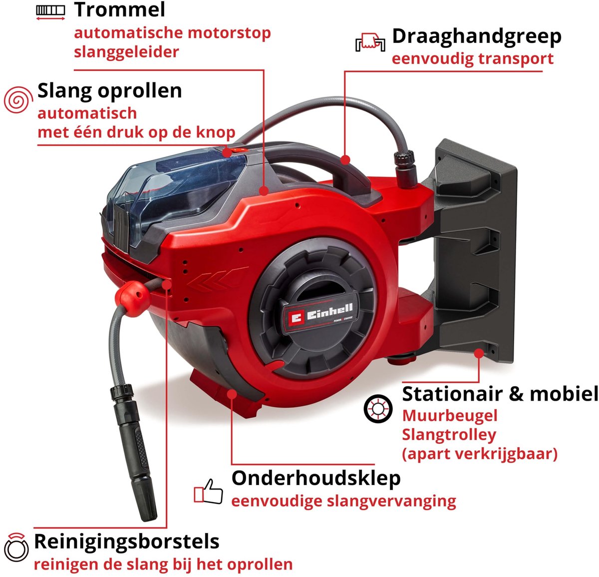 Solidchoice - Accu Slanghaspel met Automatische Rolfunctie