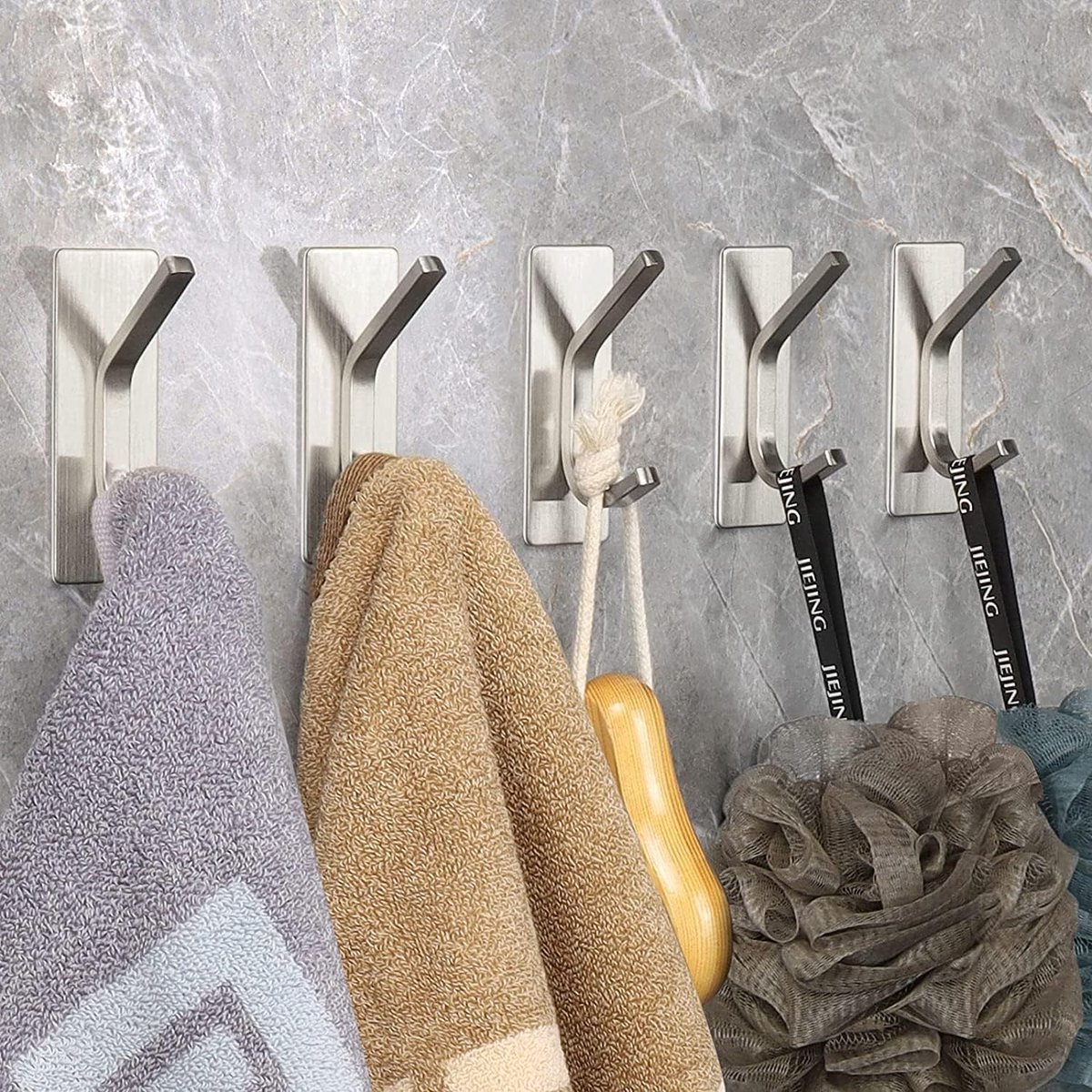 GlazieVault Self Adhesive Hooks 5pcs - Coat Hooks Wall Mounted - ShopVlot