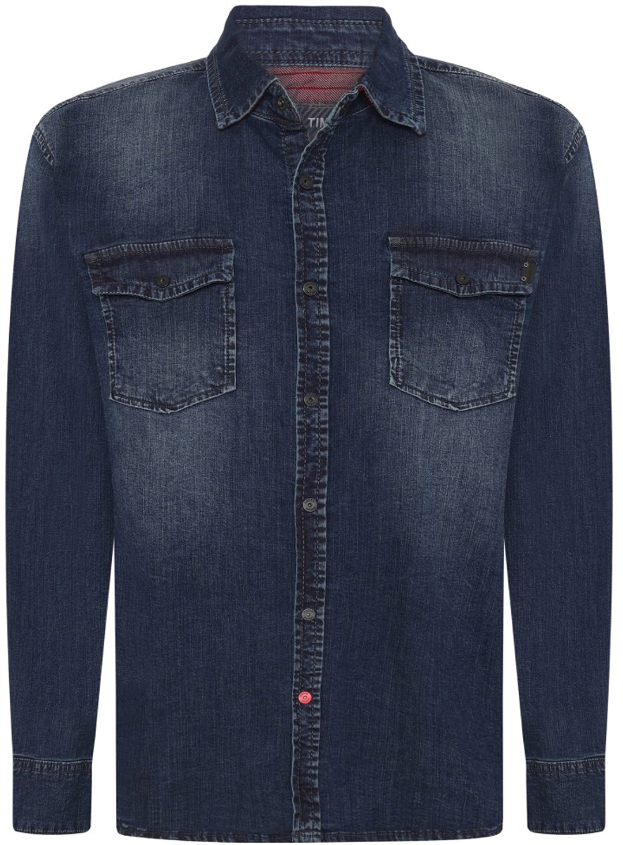TIMEZONE Heren Overhemd CASUAL REGULAR regular fit Blauw 3XL Volwassenen