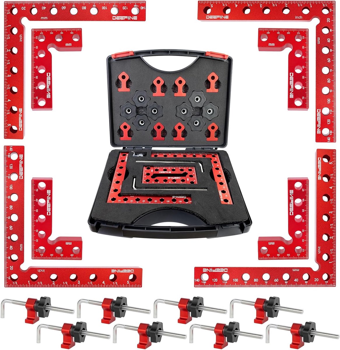 90 Degree Positioning Squares Right Angle Clamps, Aluminum Alloy Woodworking Carpenter L Type Angle Clamp Tool for - ShopVlot