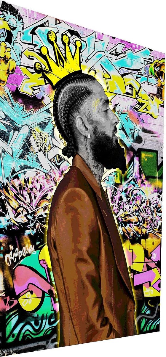 Nipsey Hussle Rapper Pop Art Canvas Statue 1-Piece High Quality Art Print Wall Murals - ShopVlot