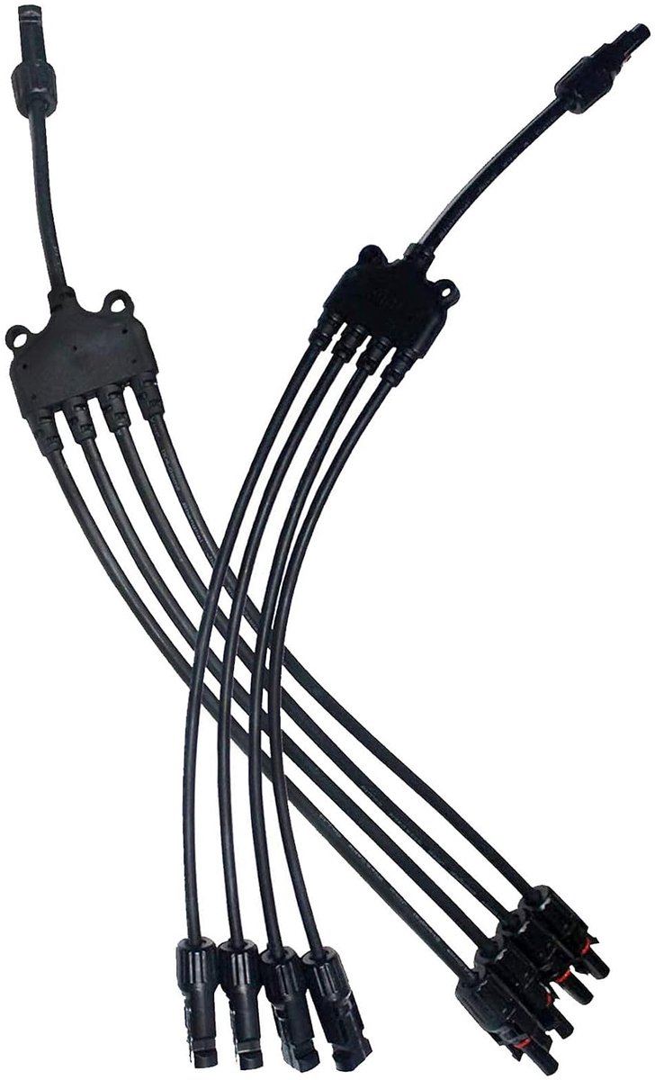 4 Y Tak Zonnepaneel Connectoren M/V - Verlengkabel met Adapter voor PV Draad