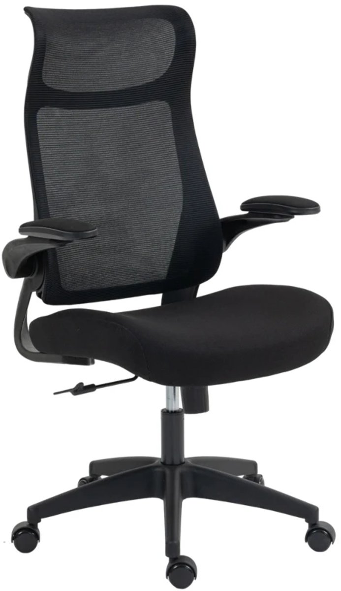 Ergonomische Bureaustoel met 3D-armleuningen, Mesh-rugleuning, S-vormige Rugleuning, Hoofdsteun & Kantelfunctie - In Hoogte Verstelbaar - 360° Draaibaar - Kantoorstoel - Gamestoel - Volwassenen Stoel - Computerstoel - Zwart