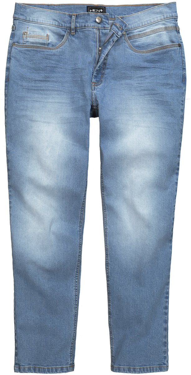 Men Plus - Heren - Jeans denim toelopende Loose Fit 5-pocket - Gebleekt denim - Maat 33