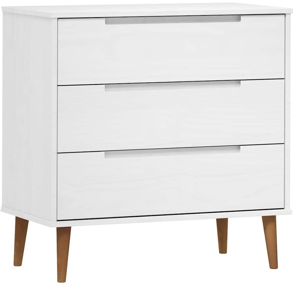 vidaXL Ladekast - MOLDE - 80x40x80 - cm - massief - grenenhout - wit