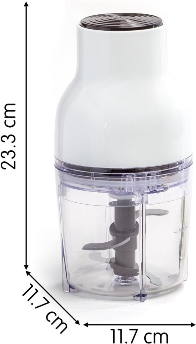 Ploutos® Hakmolen - Keukenmachine voor Groenten, Noten & Kruiden - Professionele Elektrische Hakmolen - Wit - 15cm x 15cm x 28cm