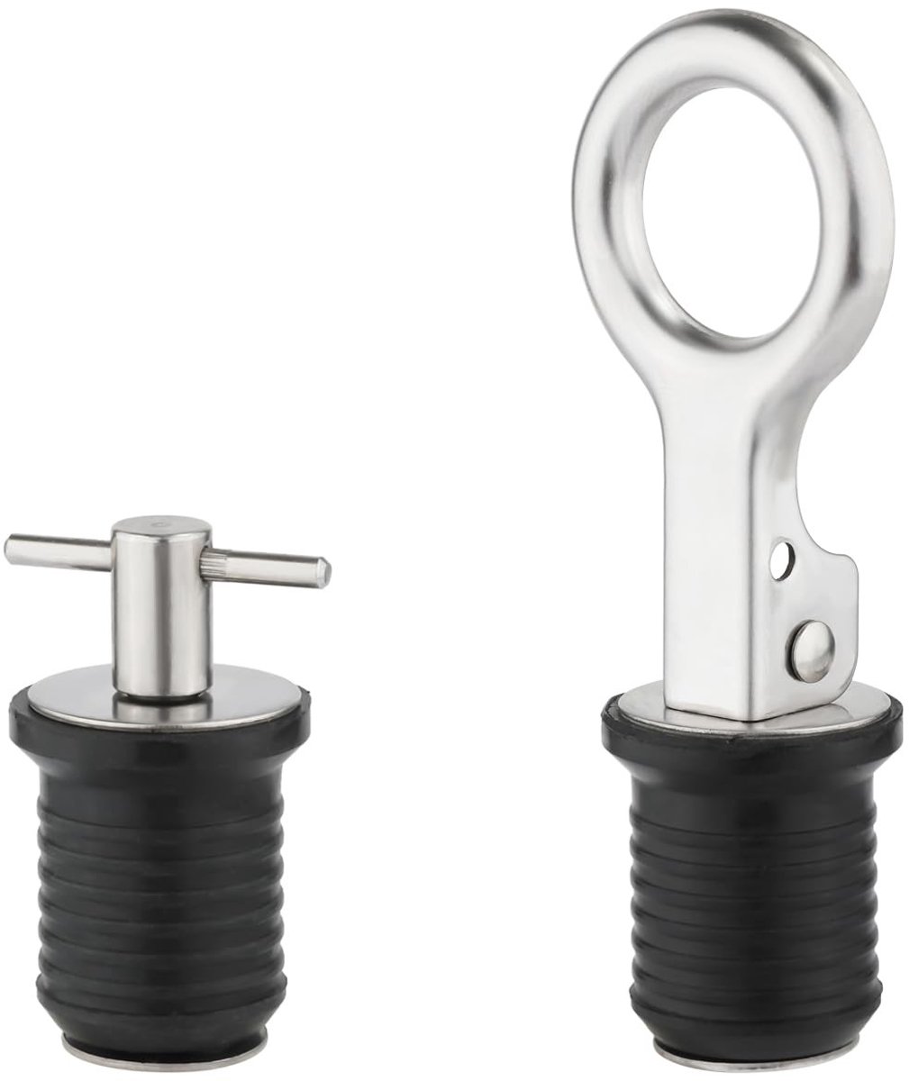Solidchoice - Roestvrijstalen Bootaftapplug met T-Handgreep - 2 Stuks