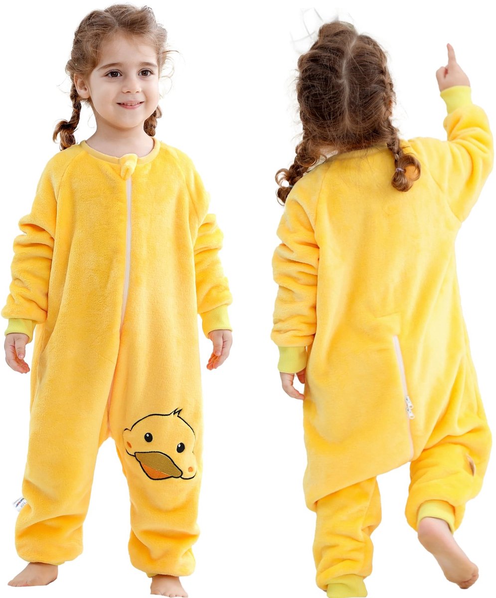 Solidchoice - Slaapzak met Voeten voor Kinderen - Flanellen Winter Pyjama