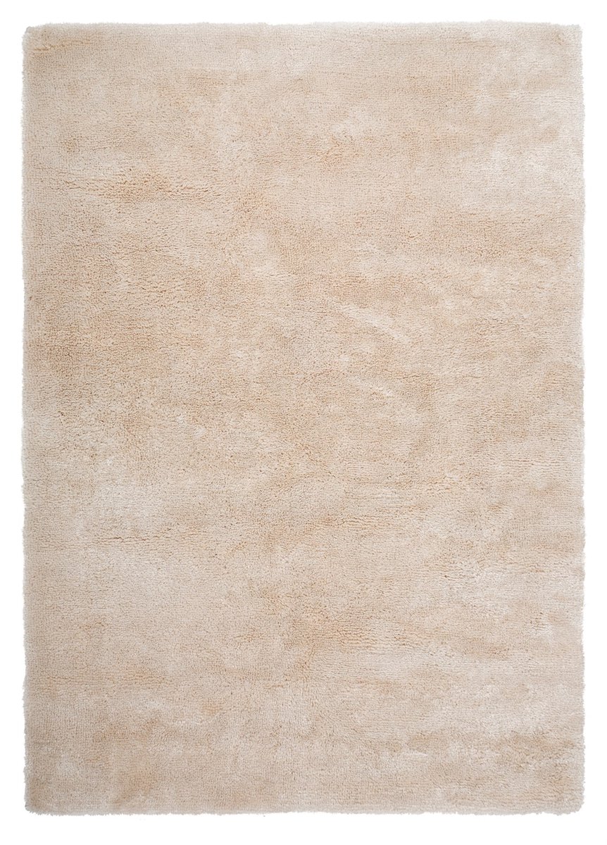 Padiro hoogpolig shaggy vloerkleed 160 x 230 cm - crème / off-white - modern effen design - met een zachte uitstraling - geschikt voor vloerverwarming - van micropolyester