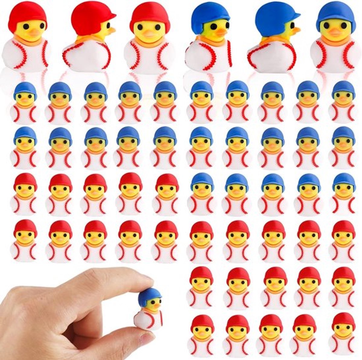 50 Miniatuur Baseball Eendjes - Leuke PVC Decoraties voor Microlandschappen, Tuinfeesten en Speelgoed