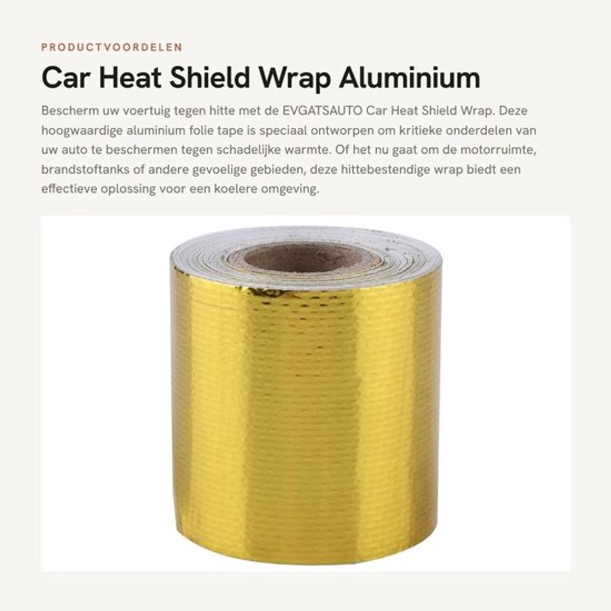 Warmtebeschermfolie 5m x 5cm - Aluminium Folie - Hittebestendig - Geluidsabsorberend - Vlamvertragend - Sterke Hechting - Warmte-isolatie