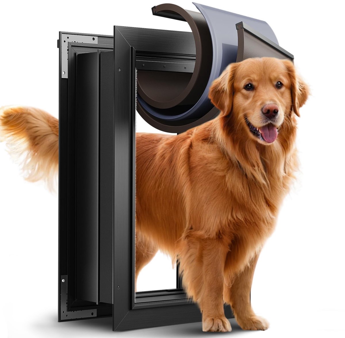 Solidchoice - Grote Honden deur van Aluminium met Drie Kleppen