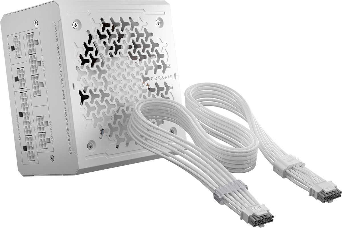 Corsair RM Series RM1000e - 3rd Gen - Interne Voeding - 1000 Watt - 24-pin - ATX - Wit
