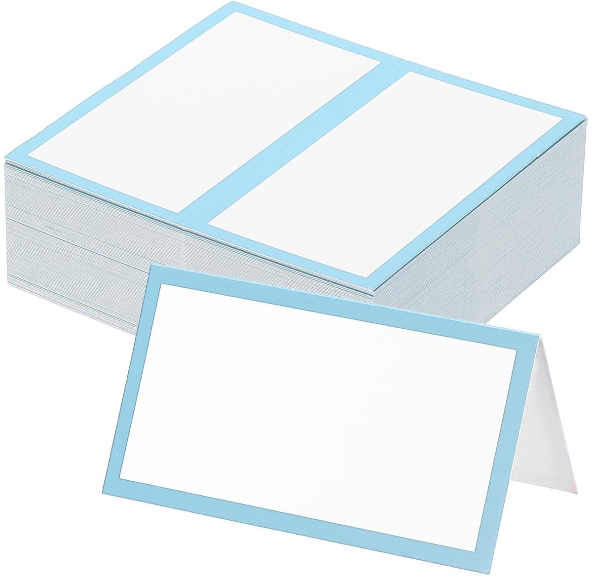 Solidchoice - Tafel Plaatskaartjes - 100 Stuks Lichtblauw 7 x 5 cm