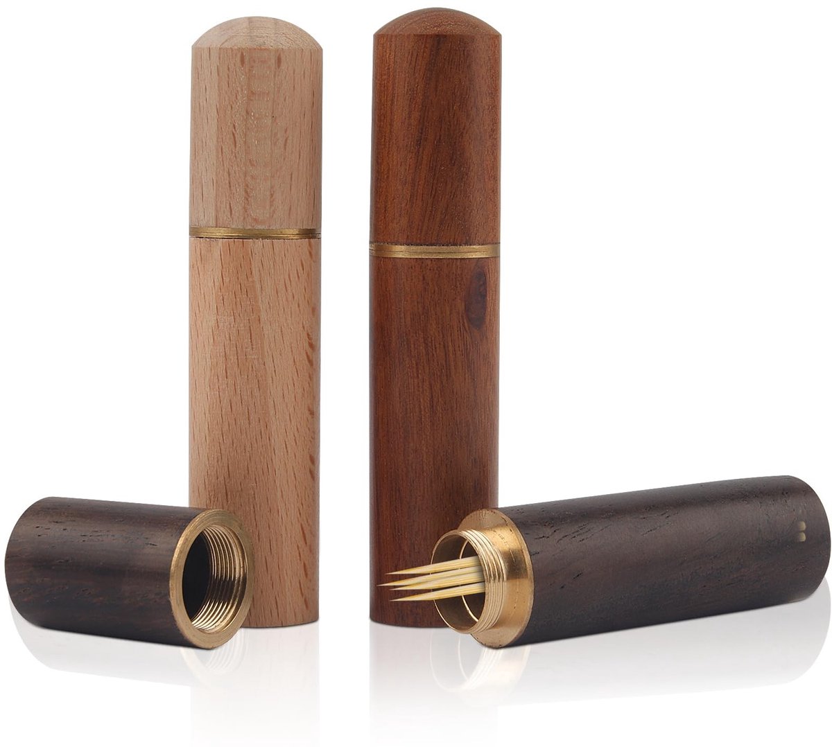 Solidchoice - 3 Stuks Houten Tandenstokerhouders in Zakformaat