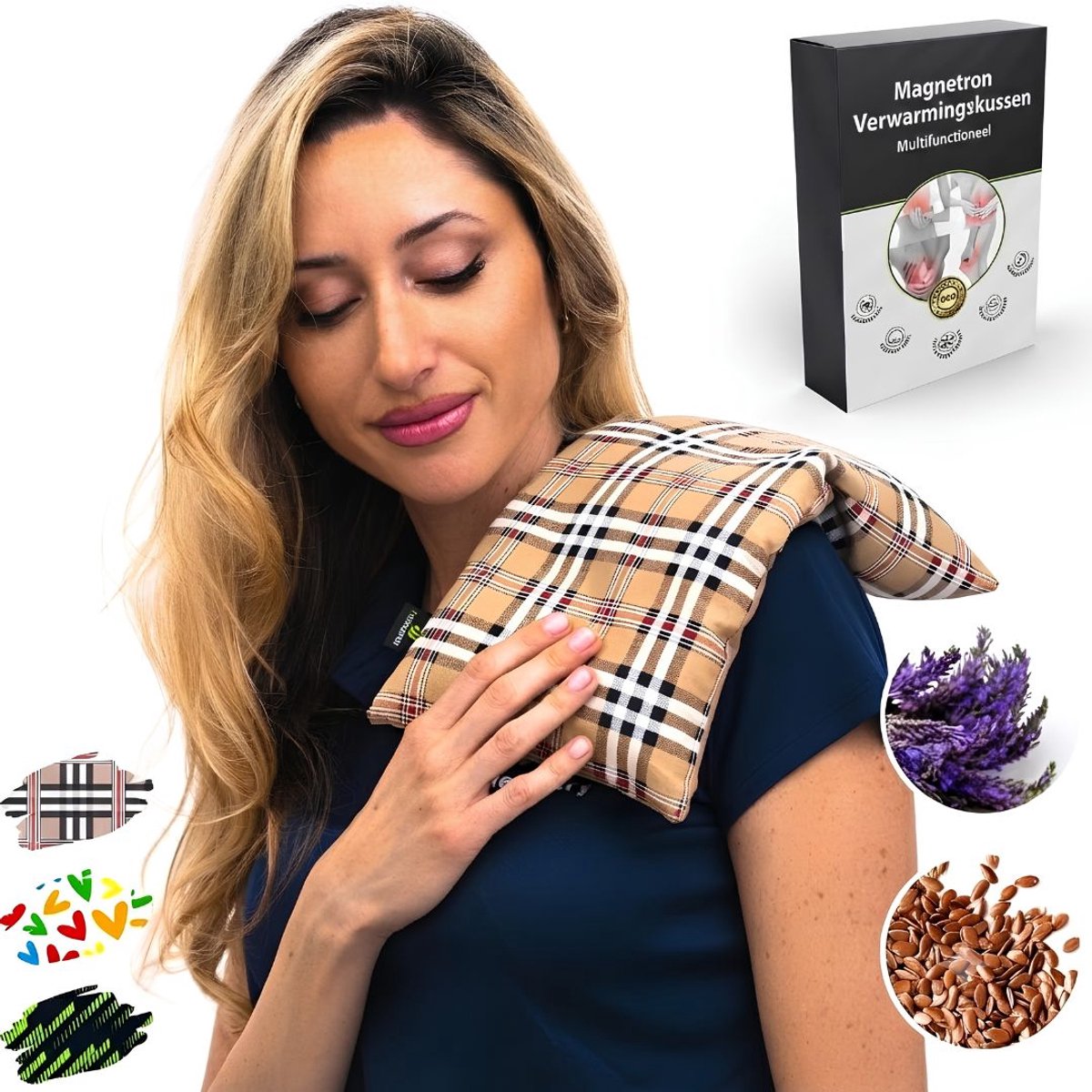 LNMsolutions® Warmtekussen - Warmte Kussen Draadloos - Verwarmingskussen - Meerkleurig - 30cm x 17cm x 2cm