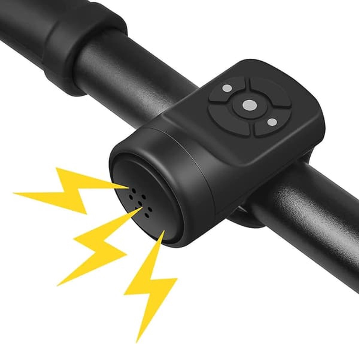 Claoner Fietsklok met alarm - 2-in-1 fietsklok en alarm - 120dB luid - IPX4 waterdicht - USB oplaadbaar - 4 melodieën - Zwart