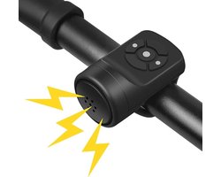 Claoner Fietsklok met alarm - 2-in-1 fietsklok en alarm - 120dB luid - IPX4 waterdicht - USB oplaadbaar - 4 melodieën - Zwart