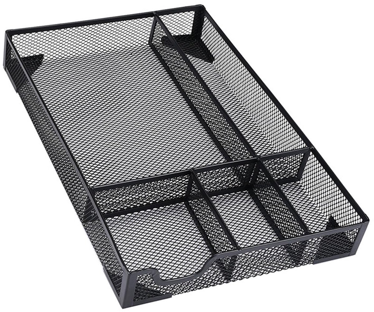 Solidchoice - Metalen Gaas Bureaulade Organizer - Zwart 5 Rasterontwerp