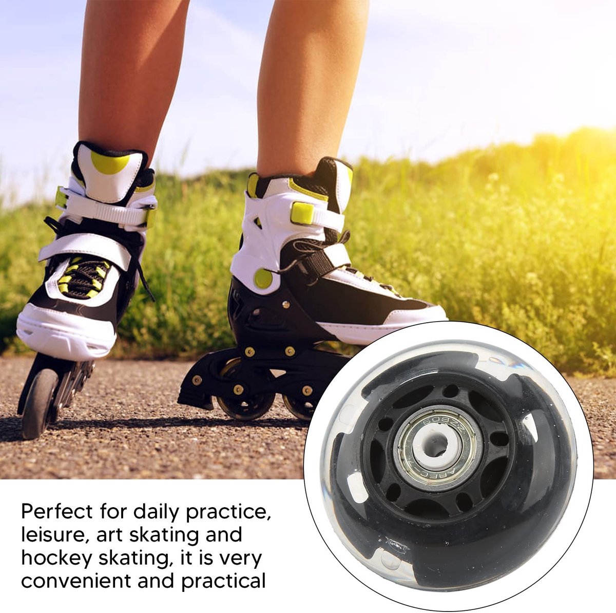 Solidchoice - Roller Skate Wielen met LED Verlichting voor Nachtgebruik