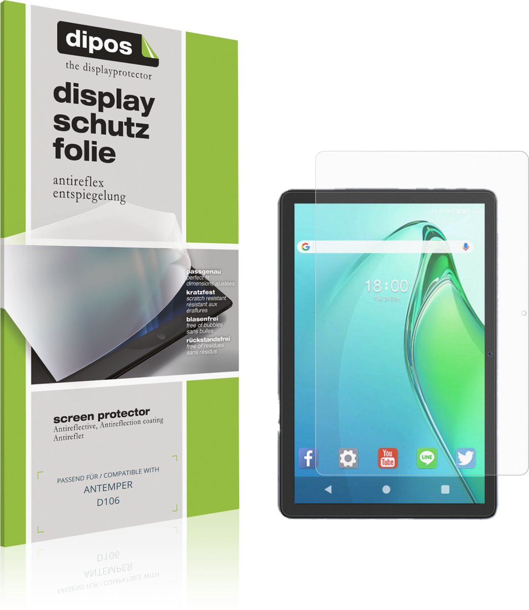 dipos – 2x Matte Beschermfolie geschikt voor ANTEMPER D106 | Krasbestendige & antireflecterende Screenprotector Ultra-Thin