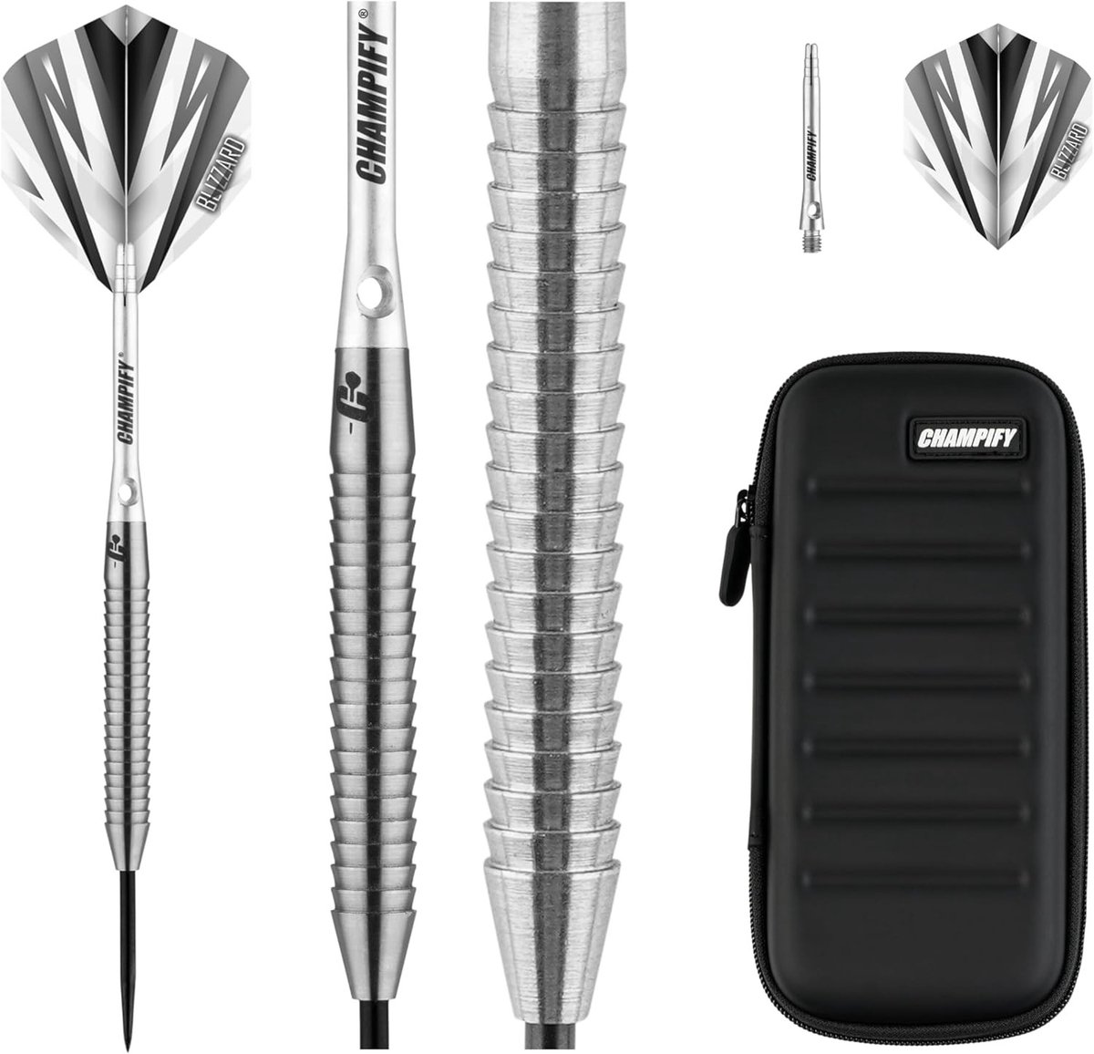 Dartset - Zwart - 23 g - 90% Wolfraam met Stalen Darts en Accessoires - Voor Dartliefhebbers
