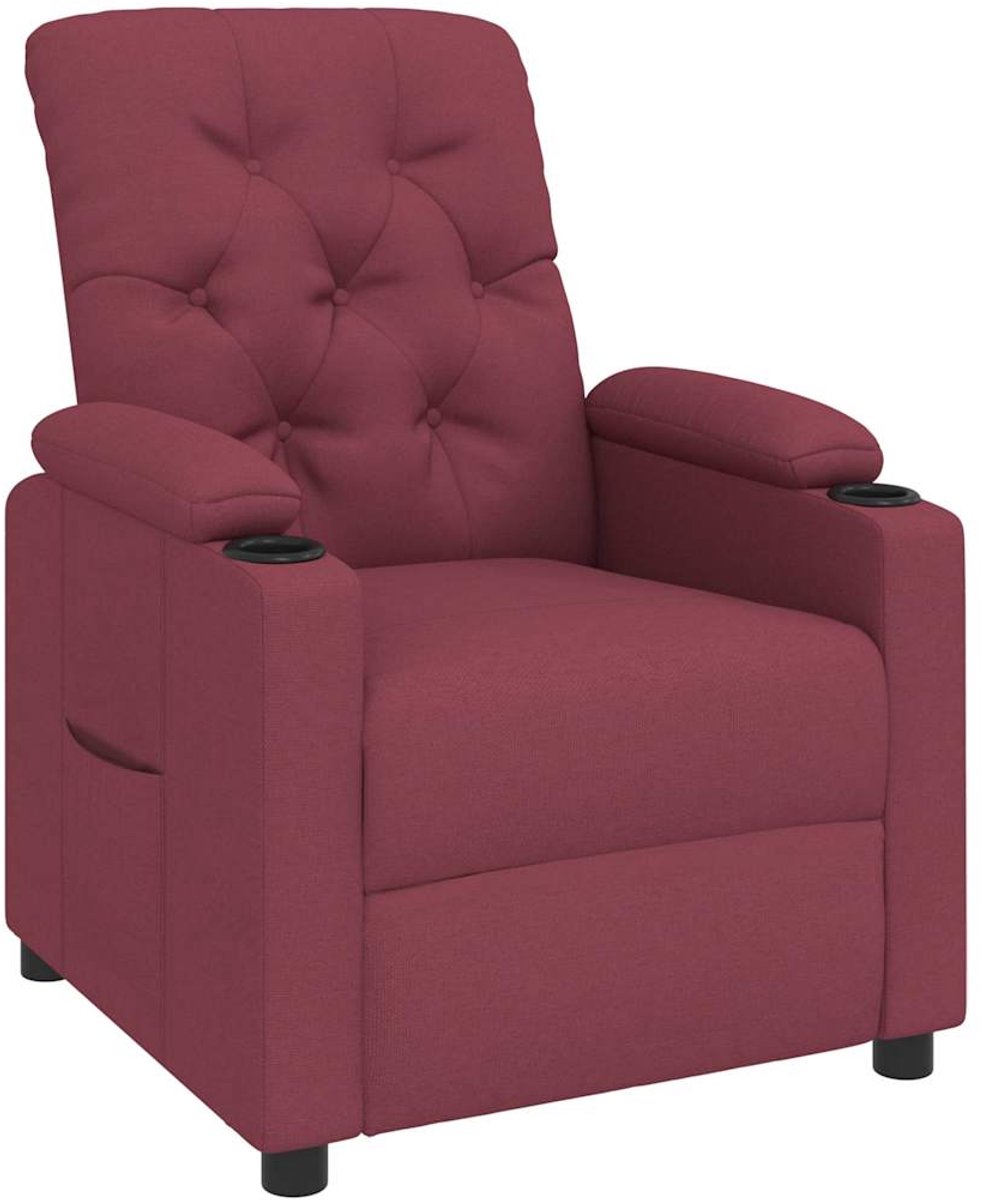 vidaXL Fauteuil - verstelbaar - stof - wijnrood