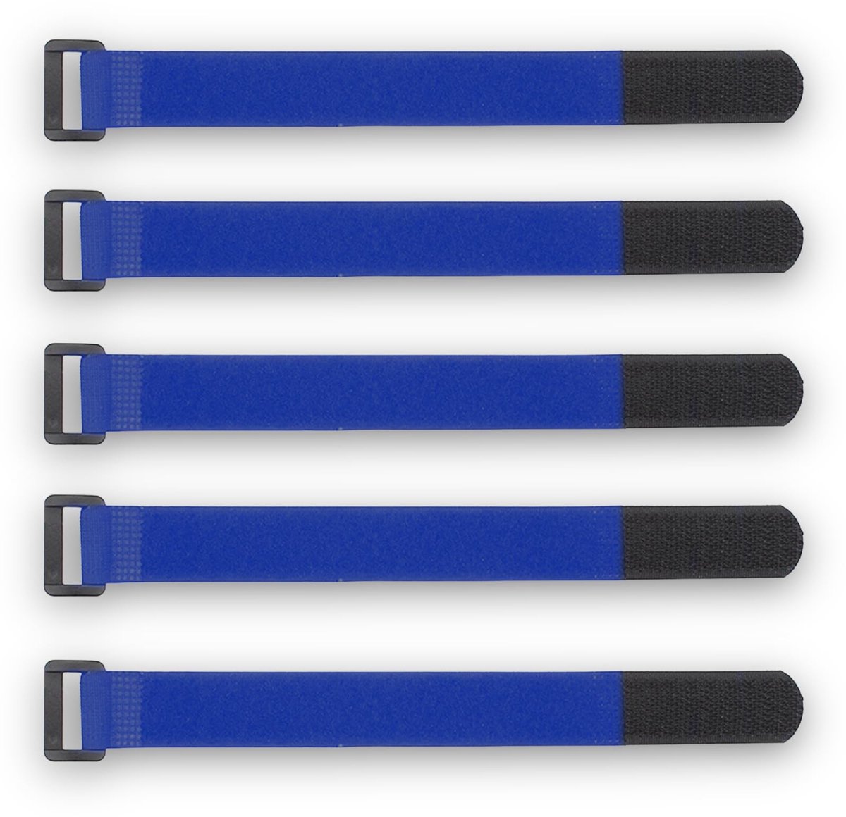 Solidchoice - Set van 5 Herbruikbare Klittenbandbevestigingen 30 cm Blauw