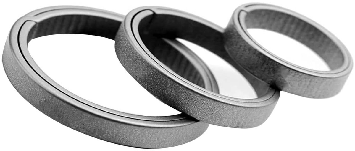 Solidchoice - Set van 3 Titanium Sleutelhangers met Splitringen