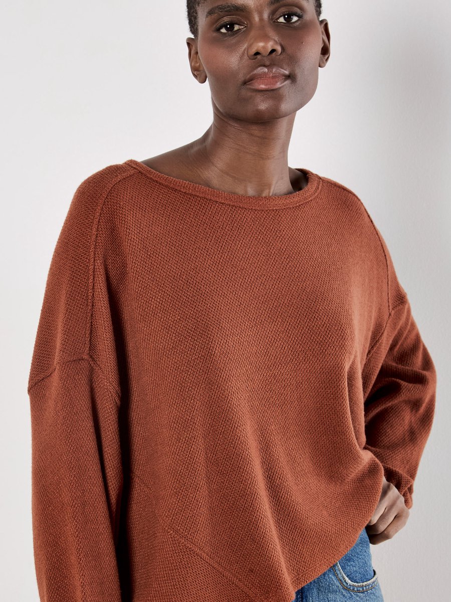 Honeycomb Knit Oversized Top
