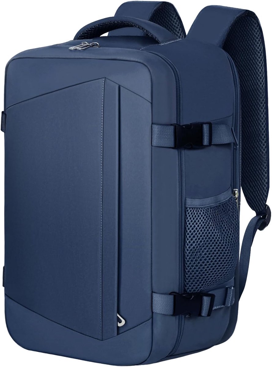 Reisrugzak 40 x 20 x 25 cm voor Ryanair - handbagage klein vliegtuig - reisrugzak met kleine cabine - universele rugzak -Blauw