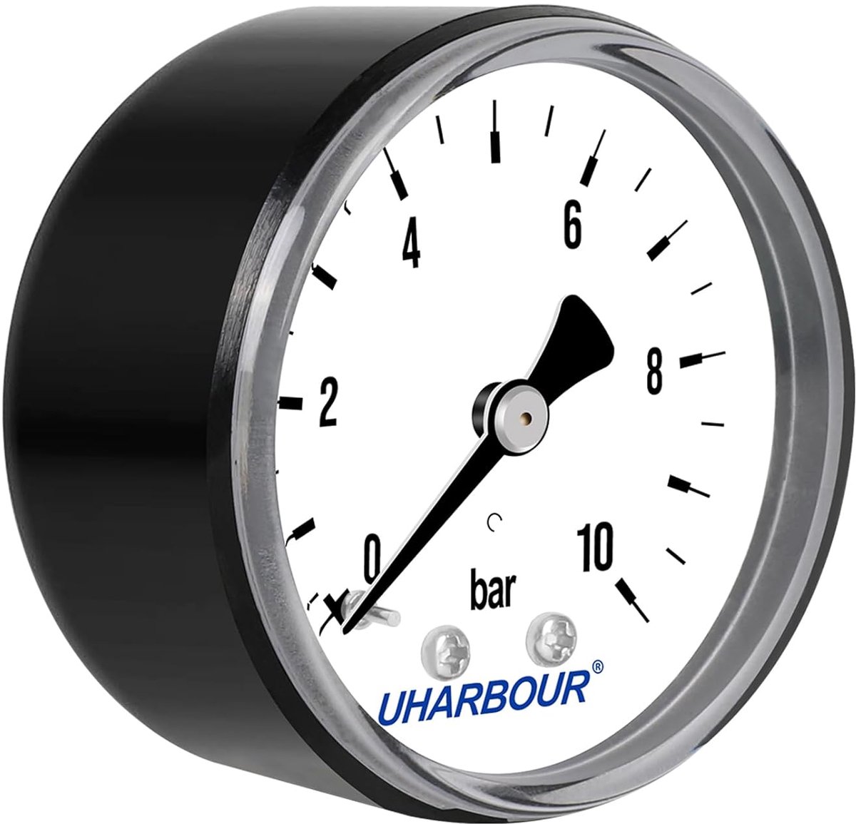 Uharbour pressure gauge 0-10 bar, 1/4 inch pressure gauge, compressed air bracket at the back, compressed air gauge - ShopVlot
