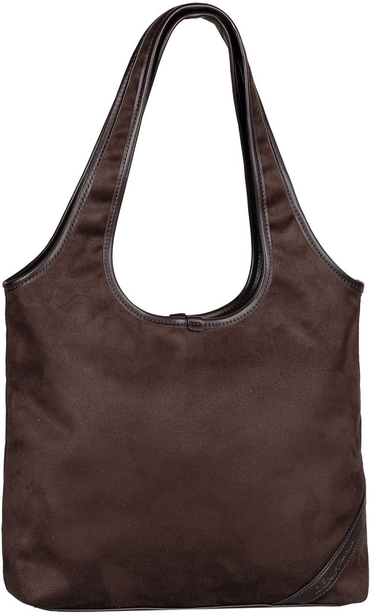 TOM TAILOR schoudertas Lidora Zip Tote Bag Dark Brown donkerbruin