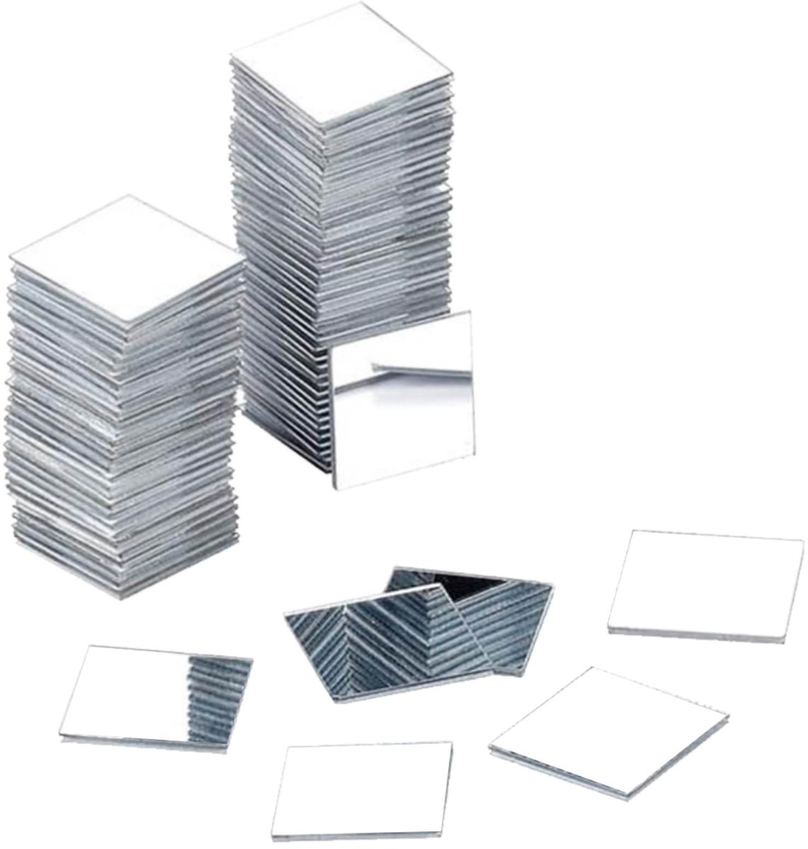 Solidchoice - 50 Stuks Zelfklevende Mini-Spiegels - 5 x 5 cm Acryl Spiegels voor Muurdecoratie