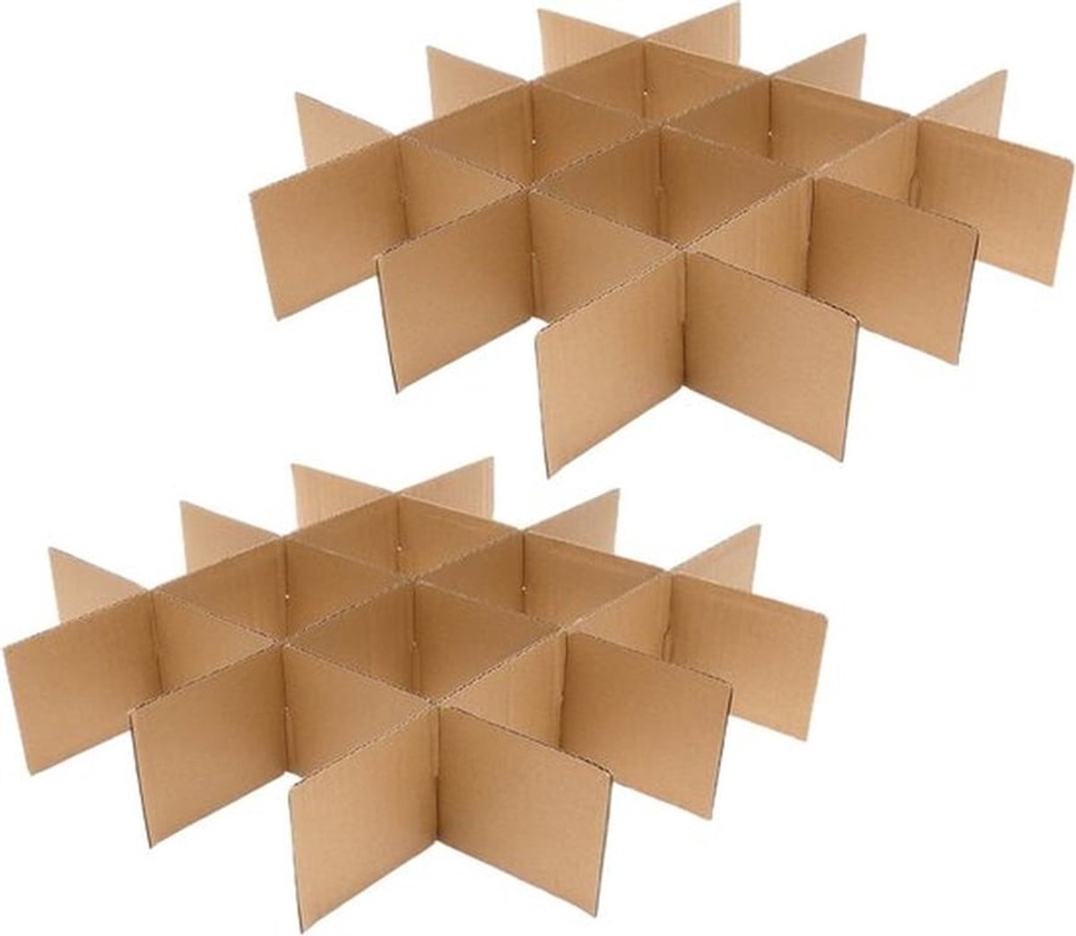 Set van 12 Verhuisdozen met Glazen Verdeler, Stevige Kartonnen Scheiders voor Glaswerk, Keukengerei en Servies, Ideaal voor Verhuizen en Opslag van Breekbare Voorwerpen