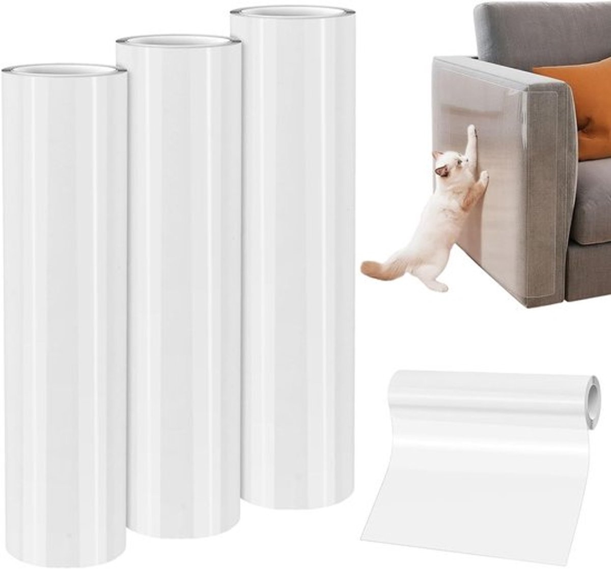 Transparante Krabbestendige Tape voor Meubels - Zelfsnijdende PVC Bescherming voor Sofas, Deuren en Boeken (20cm x 300cm)