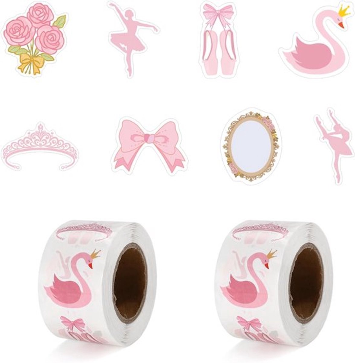 Ballet Dans Stickers voor Meisjes - 1000Pcs Ballerina Beweging Stickers voor Laptop, Fles, Koffer en Verjaardagsfeest Decoratie Geschenk