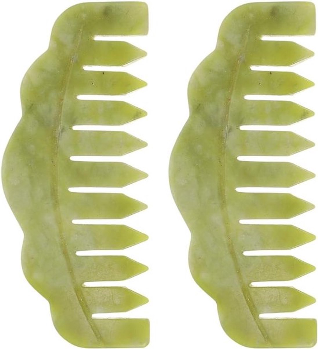 2 Stuks Handmatige Massage Kam voor Gezicht en Hoofdhuid, Jade Haar Styling Tool en Tease Kam voor Ontspanning en Verzorging