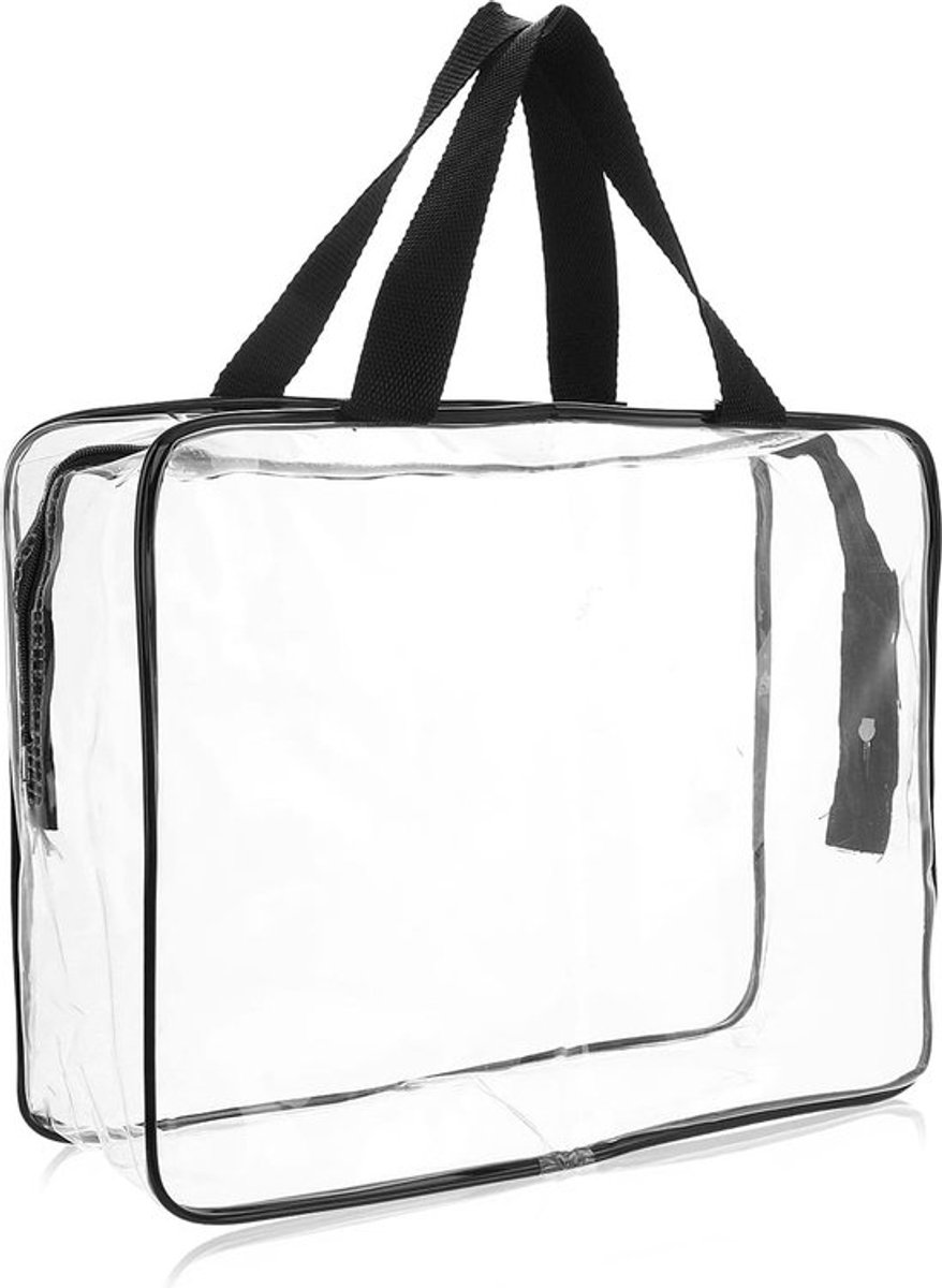 Transparante grote opbergtas voor make-up en cosmetica met ritssluiting