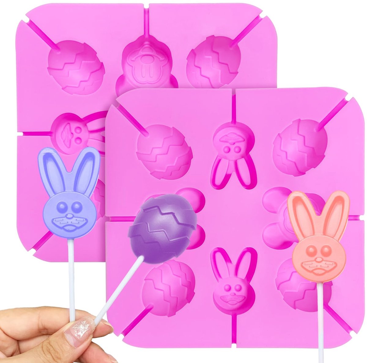 Solidchoice - Set van 2 Siliconen Bakvormen voor Lolly's en Desserts