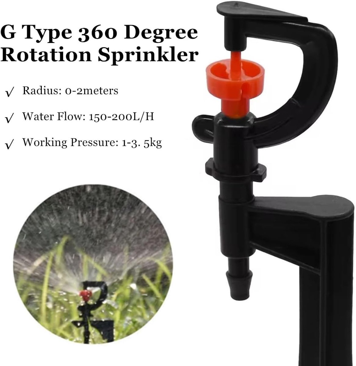 360 Graden Draaibare Sprinkler Spraykop Accessoire voor Tuin en Gazon - 20 Stuks, Waterbesparing, Tuinonderhoud, Besproeiing