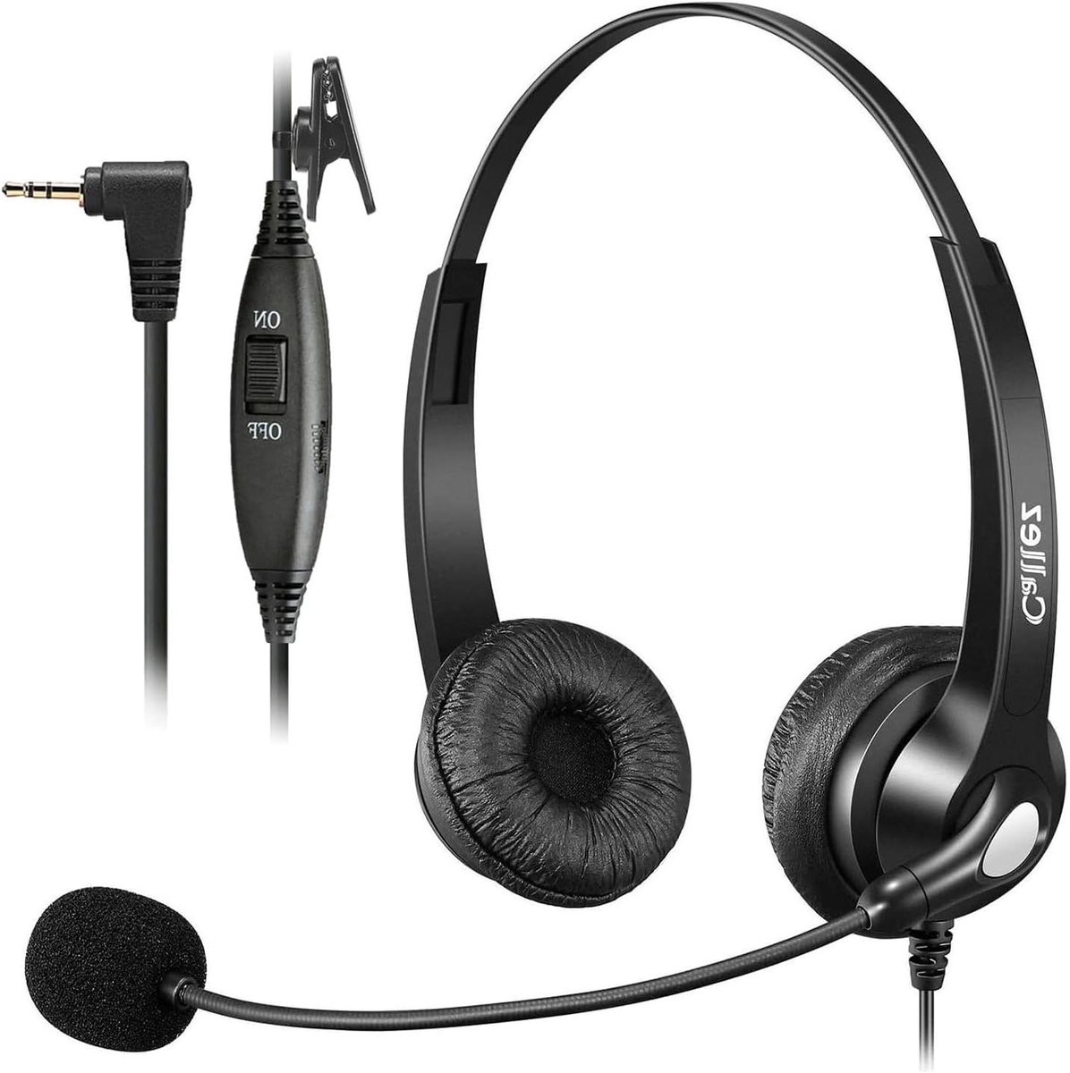 Draadloze Hoofdtelefoon - Vaste Telefoon Headset - Heldere Gesprekken - Dubbele Microfoon - 25 mm Jack - Zwart