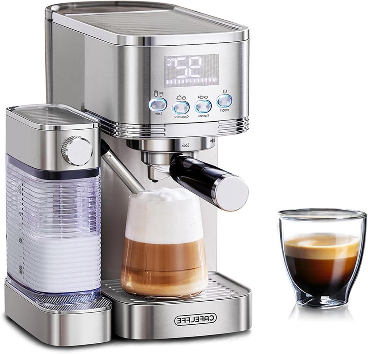 Espresso Machine - Koffiezetapparaat - Thuis Barista - Dubbele Boiler - 20 Bar - Zilver