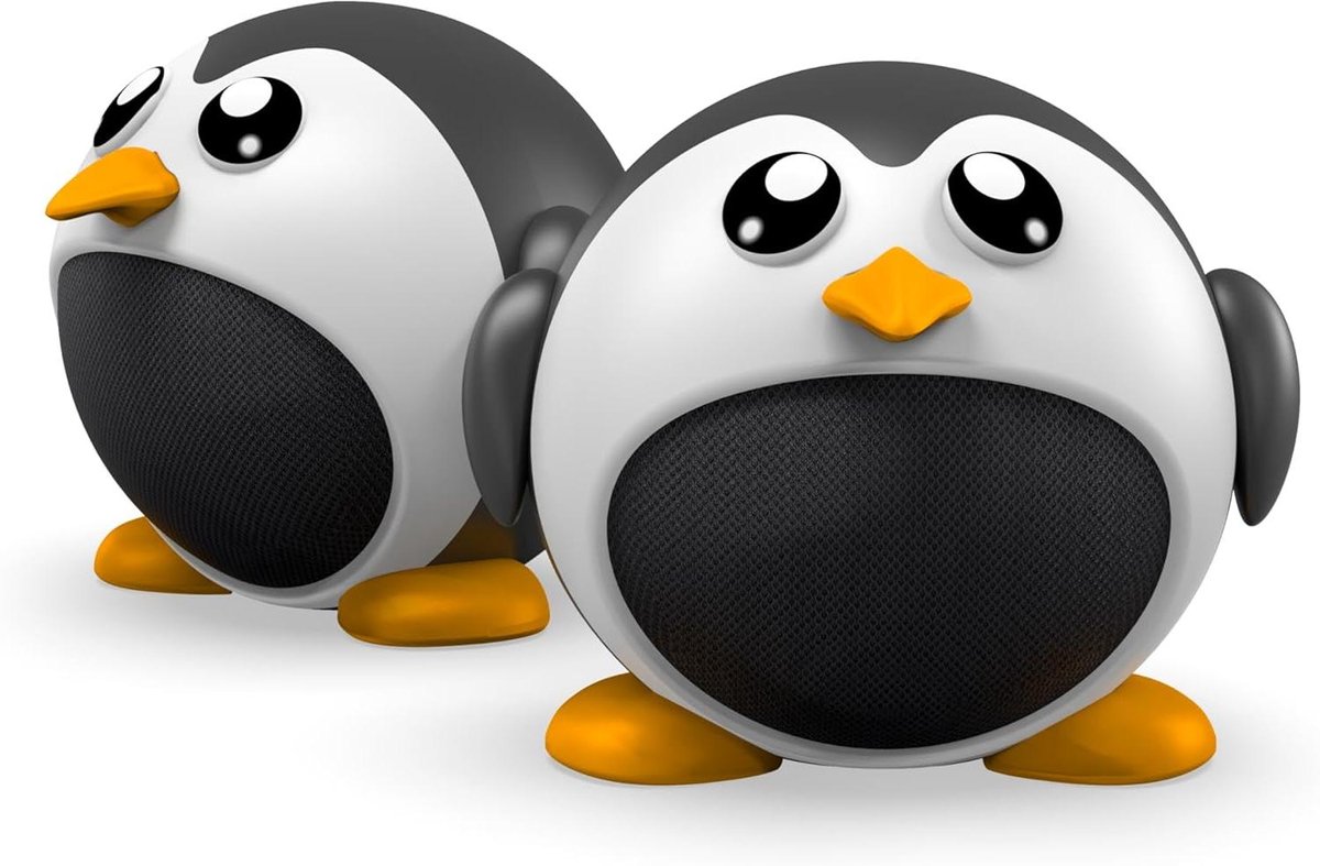 Pinguïn Luidspreker - Draagbare Speaker - Muziek Streamen - Origineel Design - 2 Stuks - Wit