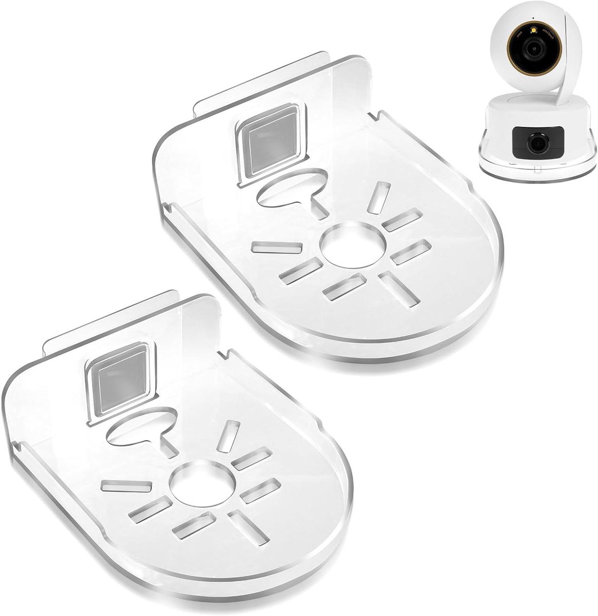 Wandhouder Camera - Acryl Plank - Veilige Beveiliging - Zonder Boren - 2 Stuks - Transparant