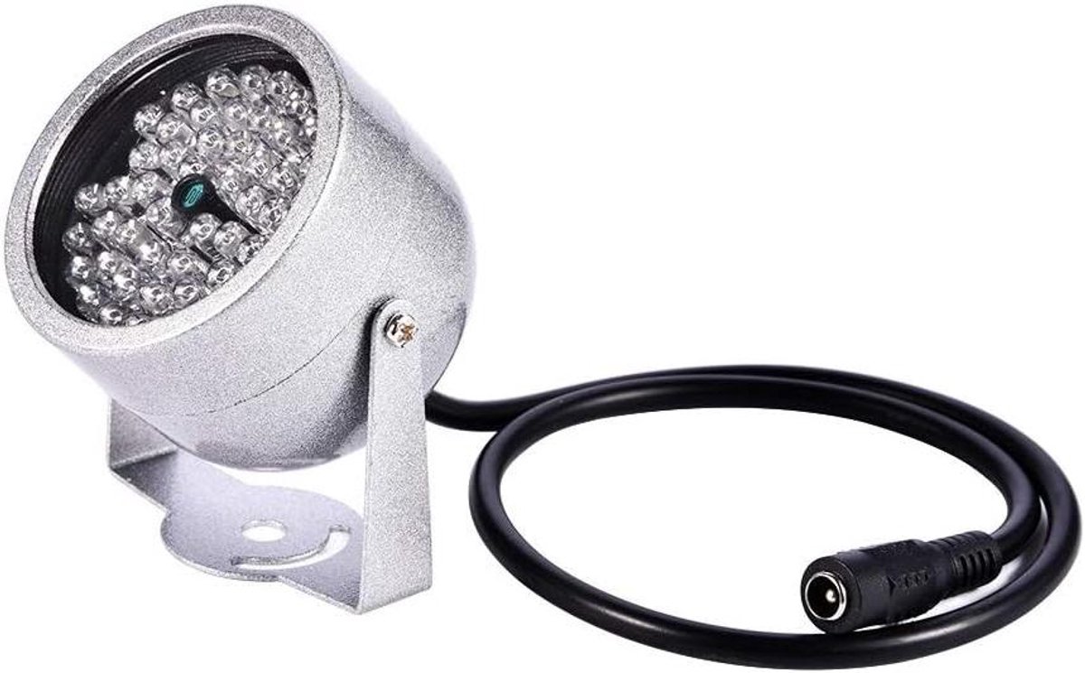 Infrarood Lamp - Nachtzicht Verlichting - Beveiligingscamera Ondersteuning - 48 LED's Automatische Schakelaar - 5-20 Meter Bereik - Zilver