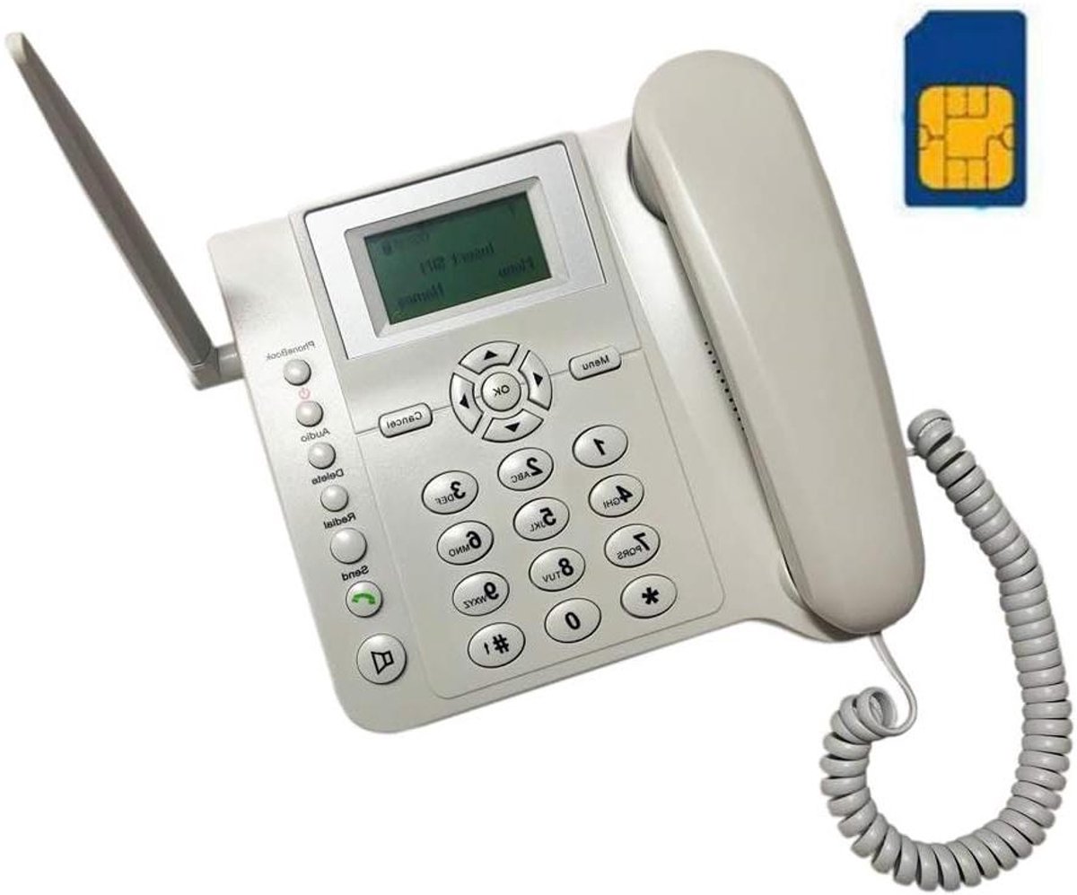GSM Desktop Telefoon - Draadloze Vaste Telefoon - Thuis Bellen - Quad-band Ondersteuning - 20 x 17 x 6 cm