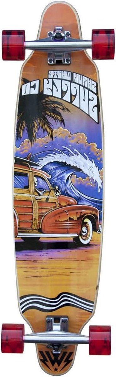 Longboard Skateboard Outdoor cruisen Esdoornhouten deck 915 x 23 cm Natuurlijk