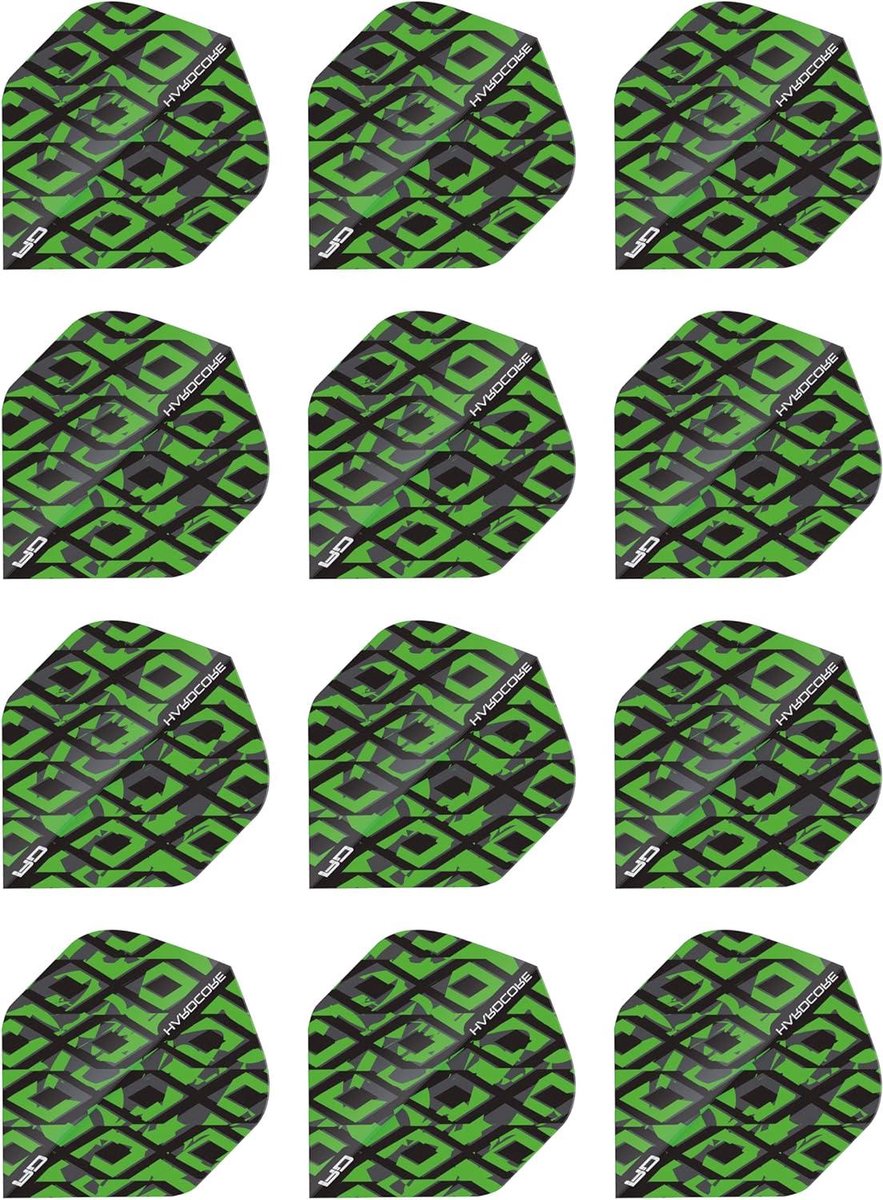 Dart Flights - Vleugels Set - Precisie Darts - Extra Dikke Kwaliteit - 12 Stuks - Zwart Groen