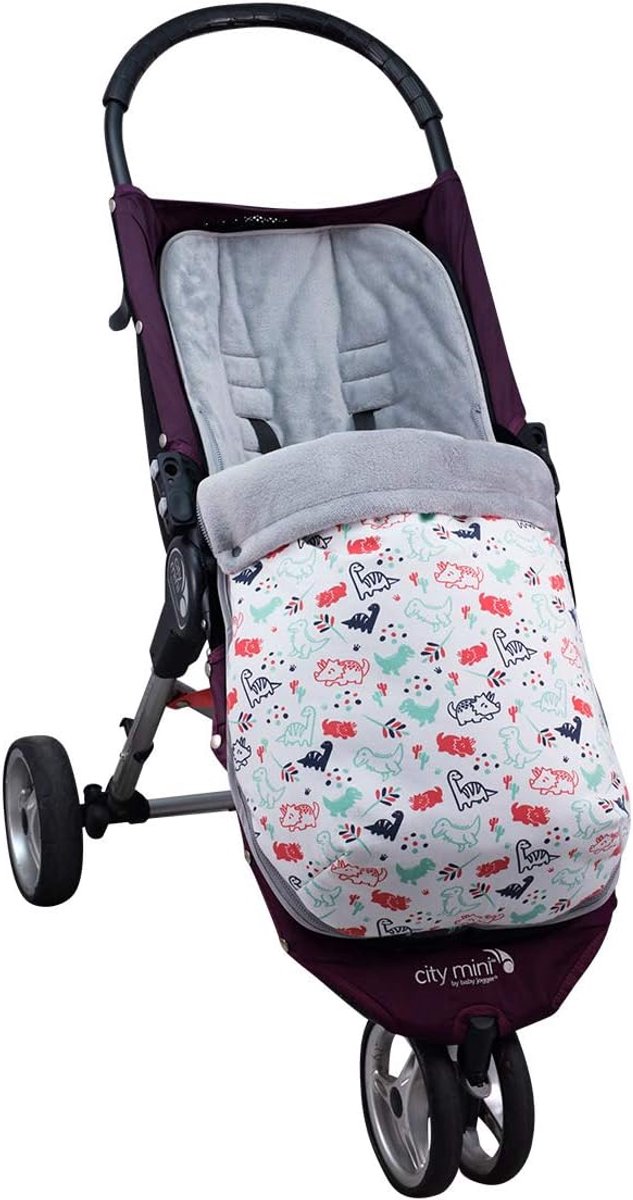 Voetenzak Kinderwagen - Baby Slaapzak - Comfortabel Reizen - Waterafstotende Buitenkant - 98 cm Lengte - Dino Print — afbeelding 4